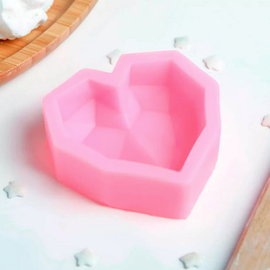 قالب سيليكون قلب مضلع Silicone Mold Heart d, Holographic