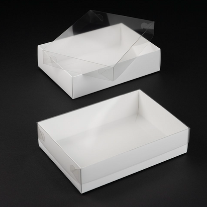 Clear White Cookie Boxes with Full Window (PVC) 