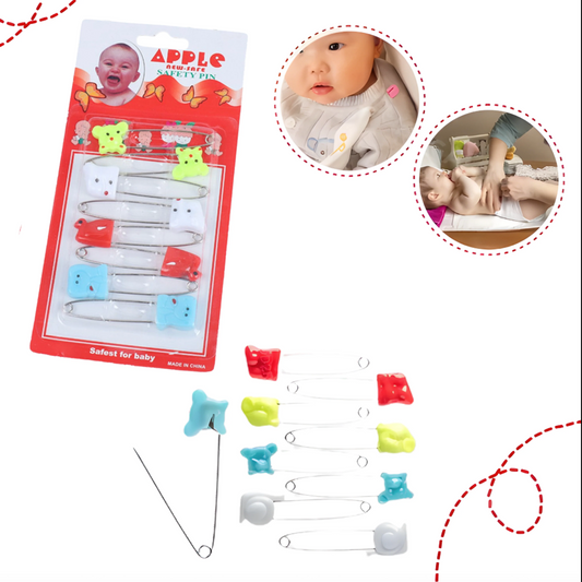 كرت دبابيس كوفلية Baby Safety Pins, Assorted Color Diaper Pins