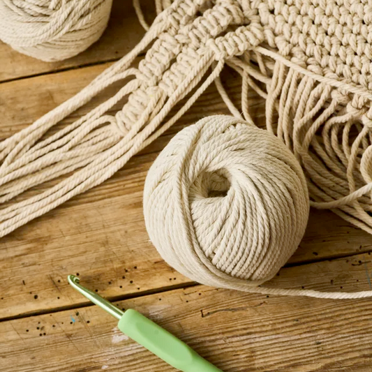 خيوط مكراميه طبيعية - قطن  Natural Macrame Cord -  Cotton 200G & 250G