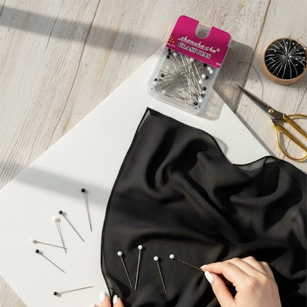 دبابيس شرعي اصلي 38 ملم Small-Head Plastic Hijab Pins – Black & White