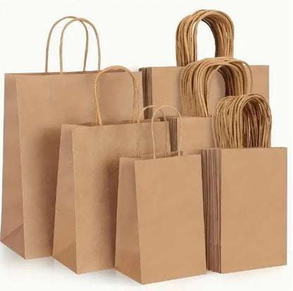 اكياس كرتون بعدة احجام ( ابيض - بني ) Paper Bags ( White & Brown )