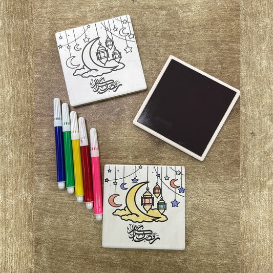 زينة رمضان ( لوحات مغناطيس قابلة للتلوين )