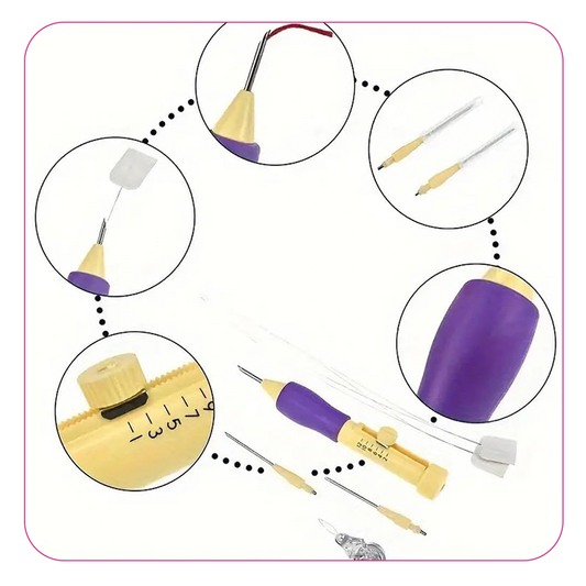 كرت ابرة النتش نافر 3 رؤوس Punch Needle Kit Stitching