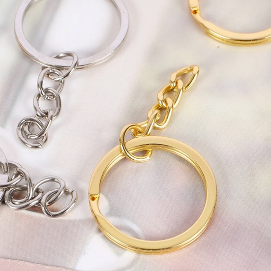 حلقة ميدالية خفيفة ( حلقات ) مع سنسال Stainless Steel Key Rings Hoop with chain