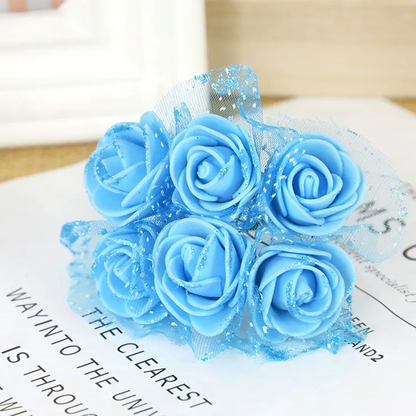 ورد فلل سولو مع سلك وسط Foam Roses Artificial Flower