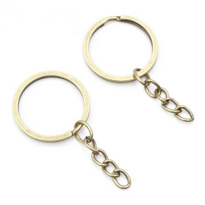 حلقة ميدالية ثقيلة ( حلقات ) مع سنسال Stainless Steel Key Rings Hoop