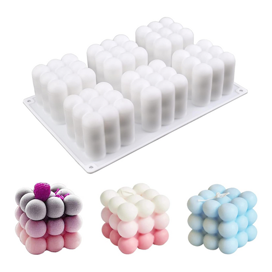 قالب سيليكون بابلز كبير للشمع - سداسي Cavity 3D Bubble Candle Molds