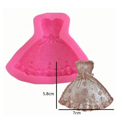قالب سيليكون فستان اميرة عريض Princess dress Fondant Silicone Mold