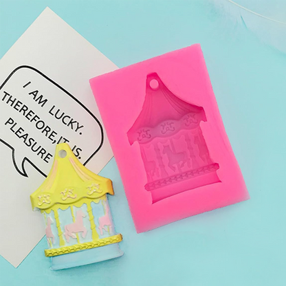 قالب سيليكون حصان ملاهي Carousel Silicone Fondant Mold