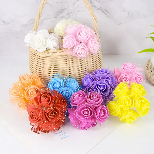 ورد فلل سولو مع سلك وسط Foam Roses Artificial Flower