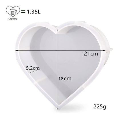 قالب ريزين سيليكون شكل قلب Heart Resin Mould for Flowers