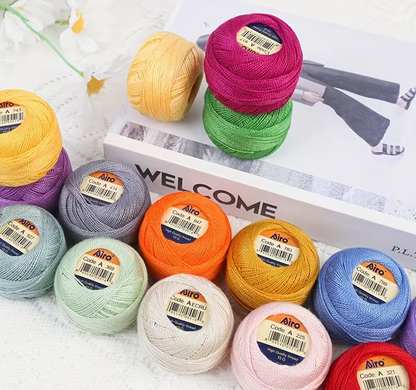 Airo High-End Lace Thread, 10g Cotton Embroidery Thread