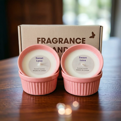 شموع معطرة وعاء بورسلان Lavender Sweet Love Ramekin Candles