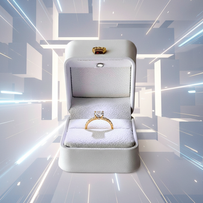 علبة مجوهرات وخواتم جلدية فاخرة مزودة بإضاءة Microfibre Leather Ring Box with light