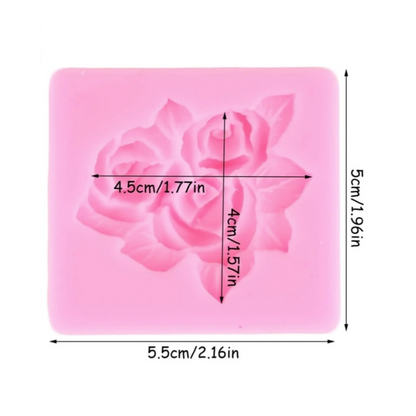 قالب سيليكون 3 وردات صغيرة Mini Rose & Leaf Trio Mould