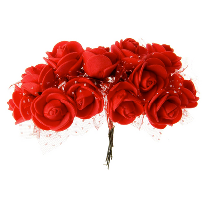 ورد فلل سولو مع سلك وسط Foam Roses Artificial Flower