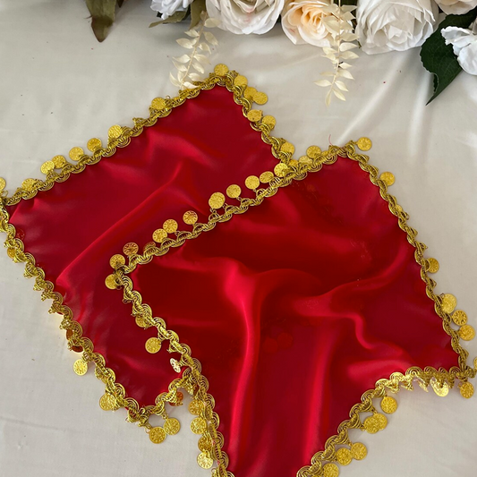 منديل افراح مع ليرات Handkerchief Sequin Trim, Wedding & Henna Night