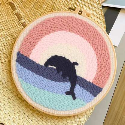 نتش صوف مع خيطان وطارة  Embroidery Starter Kits