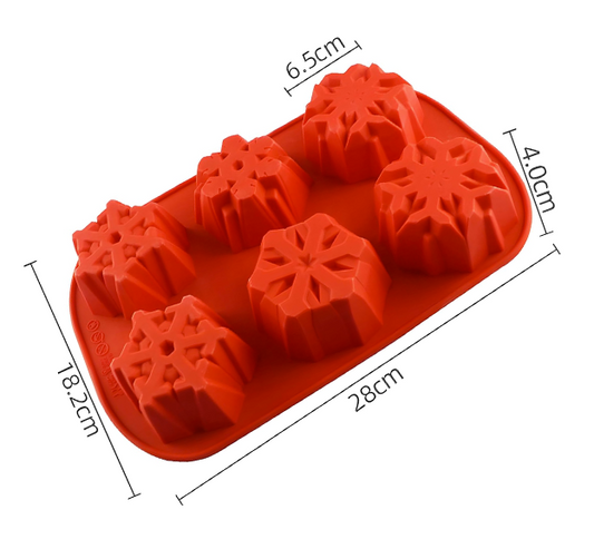 قالب سيليكون كريسماس ندف ثلج عدة اشكال Christmas Snowflake Silicone Mold #2A