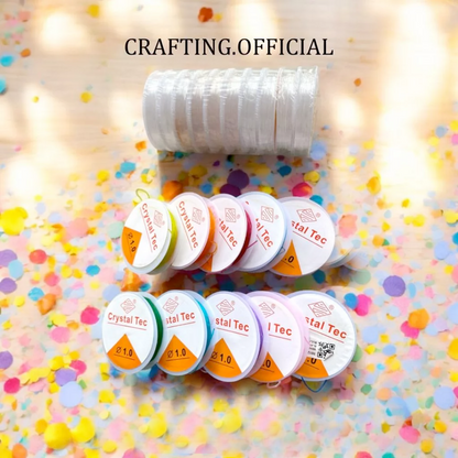 خيط نايلون مغيط للخرز (شفاف وملون) Clear Elastic Beading Stretch Thread