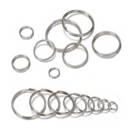 حلقة ميدالية خفيفة ( حلقات ) لون فضي Stainless Steel Key Rings Hoop