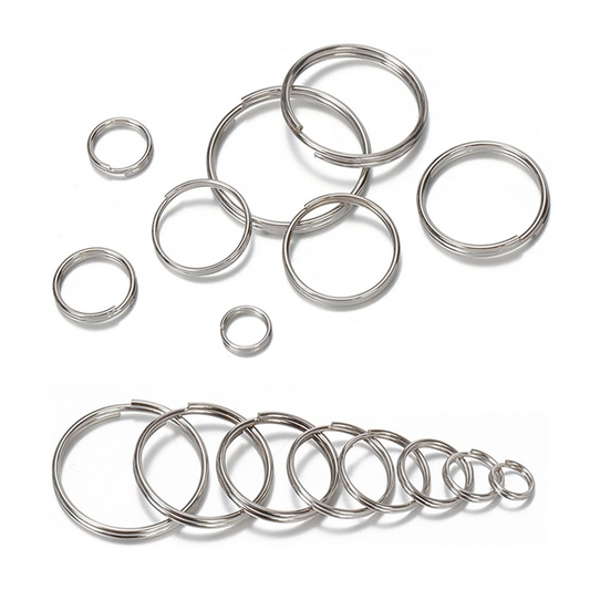 حلقة ميدالية خفيفة ( حلقات ) لون فضي Stainless Steel Key Rings Hoop