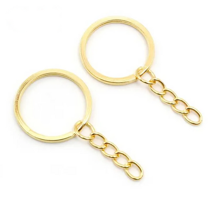 حلقة ميدالية ثقيلة ( حلقات ) مع سنسال Stainless Steel Key Rings Hoop