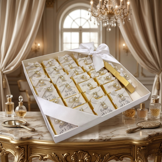 صندوق شوكولاتة فاخر 30 حبة محشي ومزين
