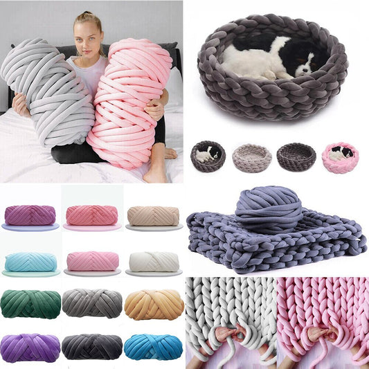 صوف كورشي خميل جدا Thick Chunky Yarn for Arm Knitting 500G