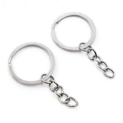 حلقة ميدالية ثقيلة ( حلقات ) مع سنسال Stainless Steel Key Rings Hoop