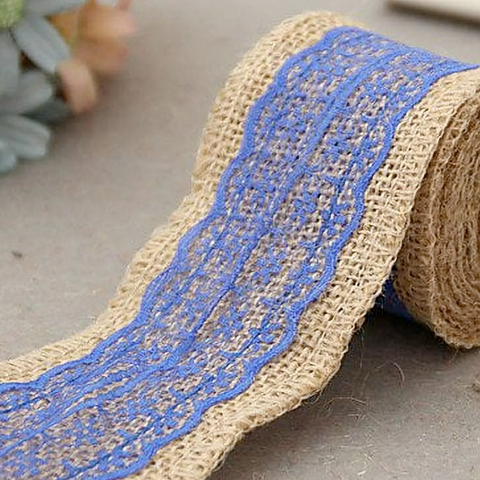 juts with blue 5cm خيش مع دانتيل ازرق