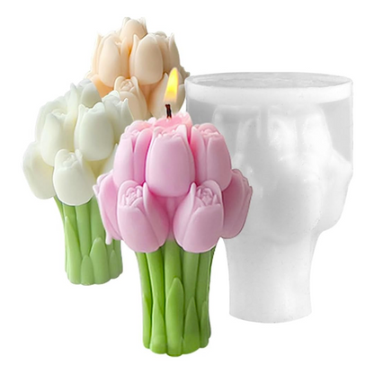 תבניות סיליקון לנרות זר צבעונים