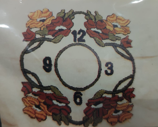 ايتامين مرسوم ساعة ورد مستطيل