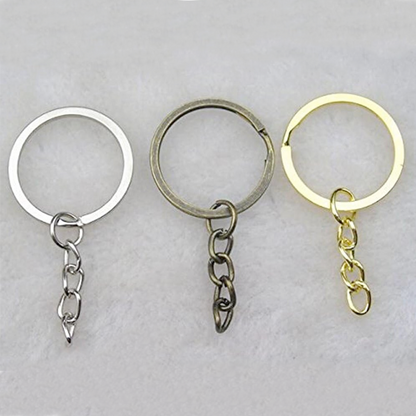 حلقة ميدالية ثقيلة ( حلقات ) مع سنسال Stainless Steel Key Rings Hoop