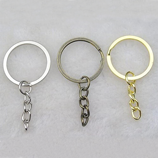حلقة ميدالية ثقيلة ( حلقات ) مع سنسال Stainless Steel Key Rings Hoop