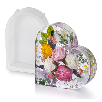 قالب ريزين سيليكون شكل قلب Heart Resin Mould for Flowers