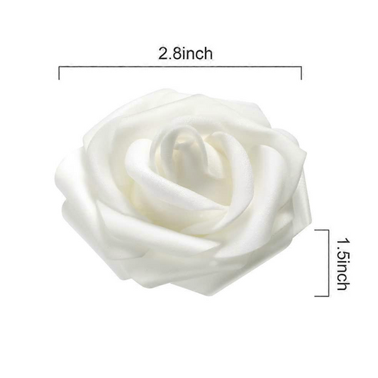 ورد سولو كبير ابيض \ 100 حبة Simulation Foam Flower